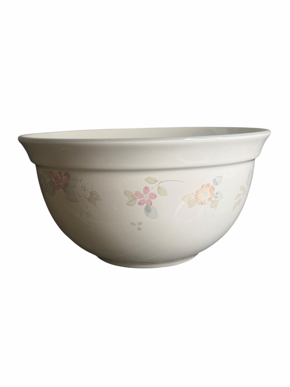 Pfaltzgraff Wyndham Large Mixing Serving Bowl Floral Stoneware USA 8.5”